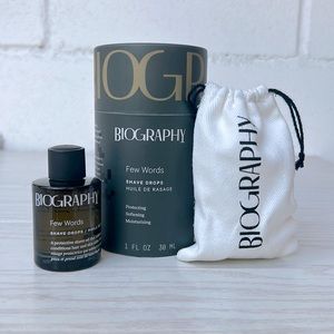 Biography 🛢️ “Few Words” Shave Drops Protecting, Softening, Moisturizing Oil